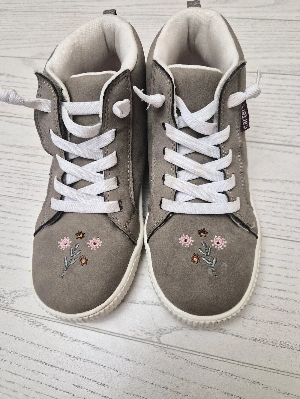 Floral Embroidered Carters Ankle Shoes Girls Size 2